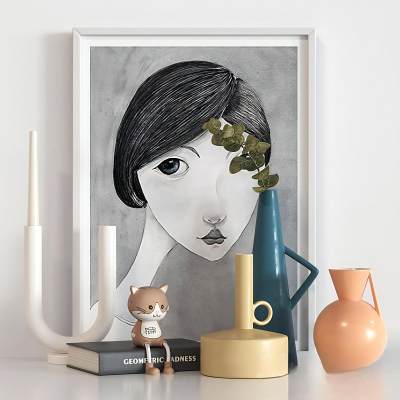 现代绿植花瓶器皿雕塑摆件